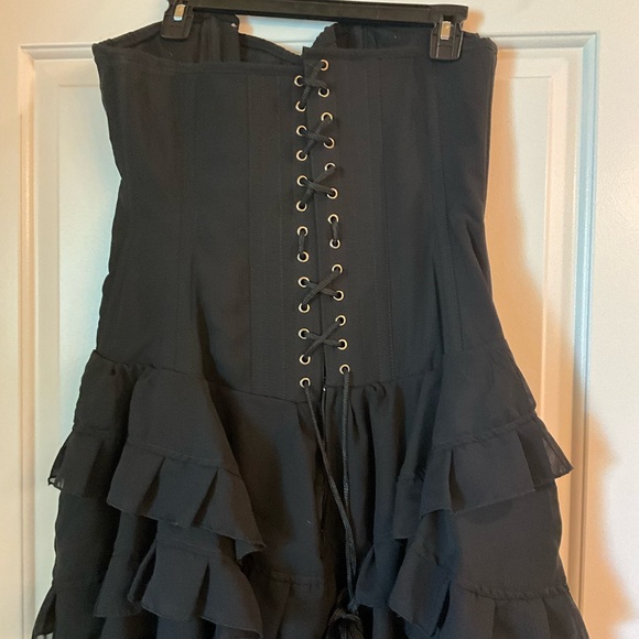 BURLESKA GOTHIC BEVERLY VAMPIRE WEDDING PROM VICTORIAN BLK  CORSET Size 32 - Picture 7 of 12